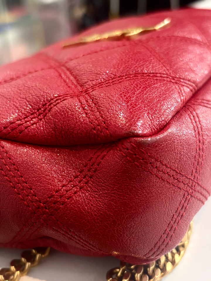 YSL GRAINED LAMBSKIN QUILTED MINI BECKY CROSSBODY BAG
