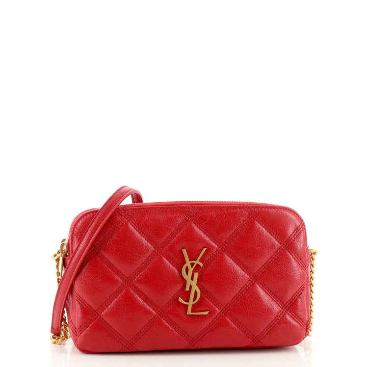 YSL GRAINED LAMBSKIN QUILTED MINI BECKY CROSSBODY BAG