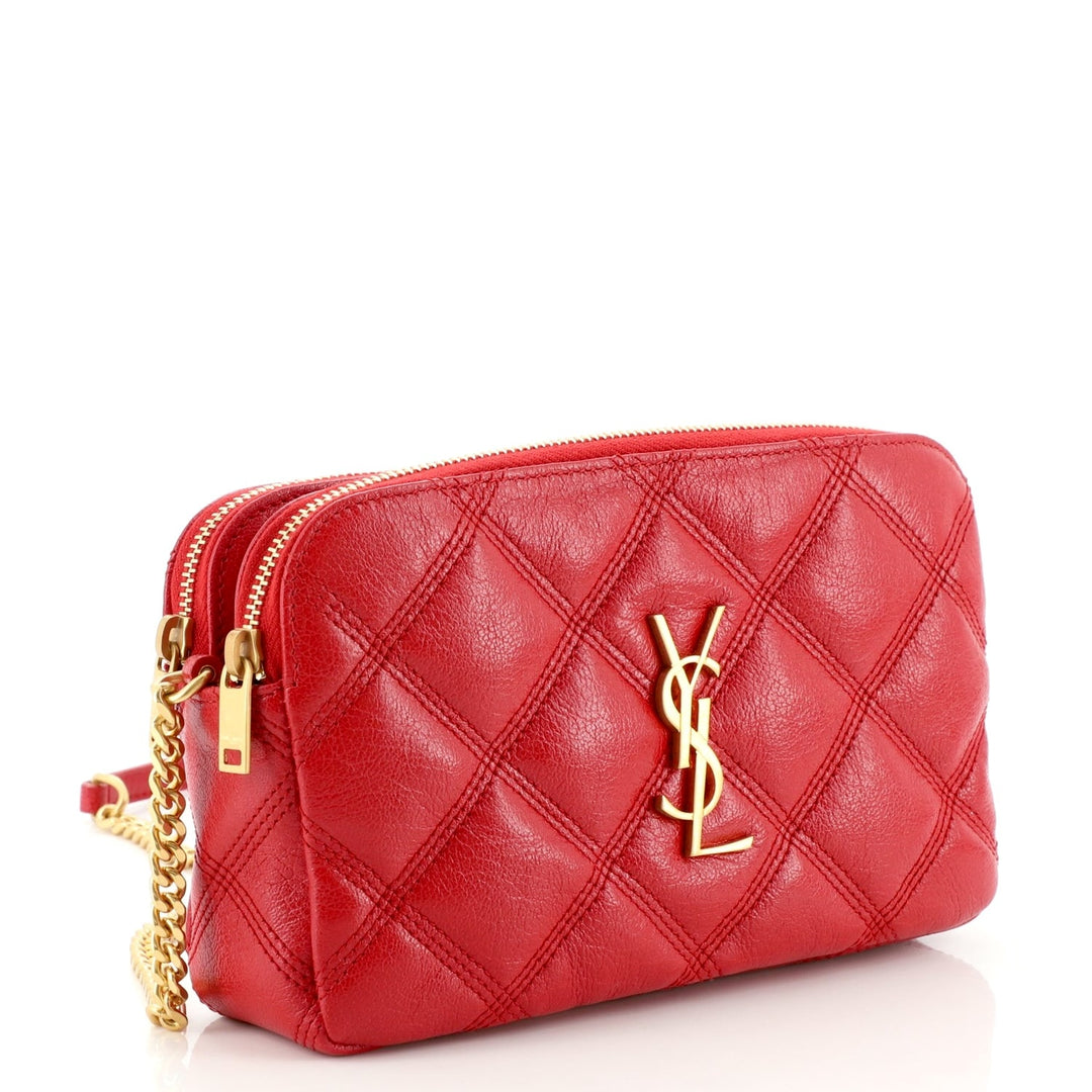 YSL GRAINED LAMBSKIN QUILTED MINI BECKY CROSSBODY BAG
