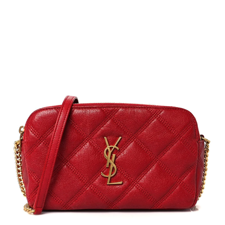 YSL GRAINED LAMBSKIN QUILTED MINI BECKY CROSSBODY BAG
