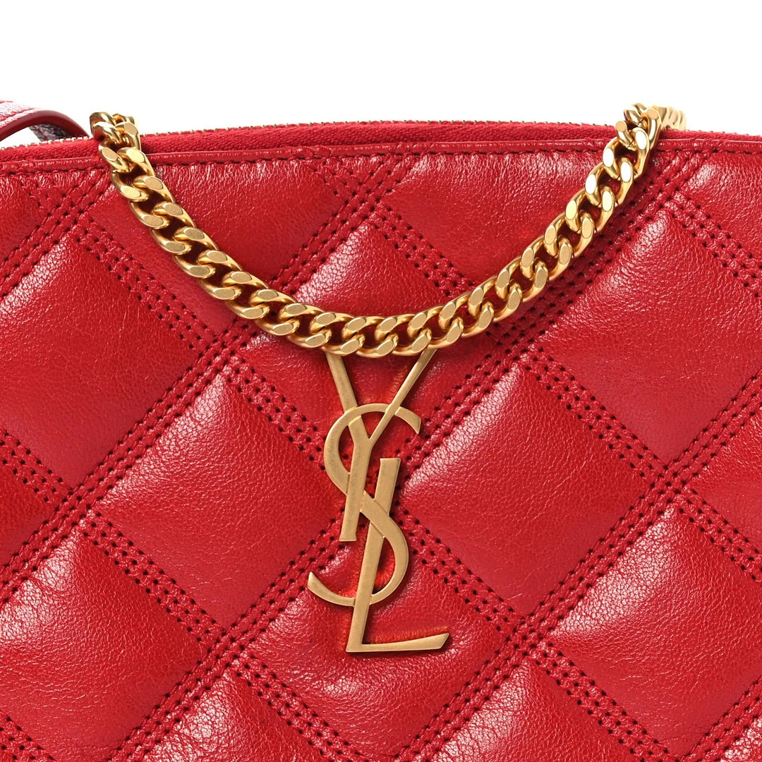YSL GRAINED LAMBSKIN QUILTED MINI BECKY CROSSBODY BAG