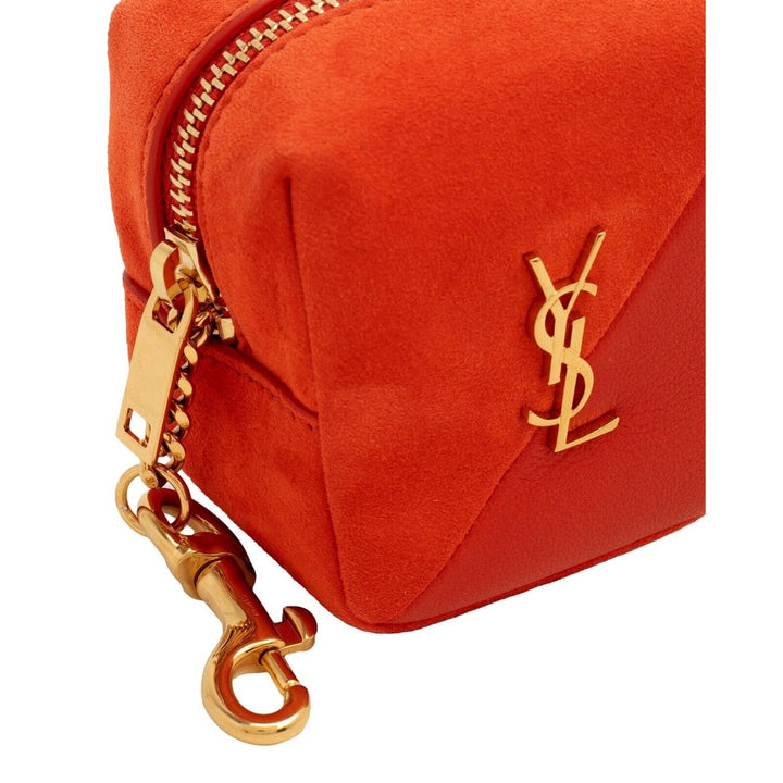Saint Laurent サンローラン ジェイミー キューブ チャーム ポーチ YSL JAMIE CUBE CHARM IN SUEDE AND LAMBSKIN KEYRING POUCH