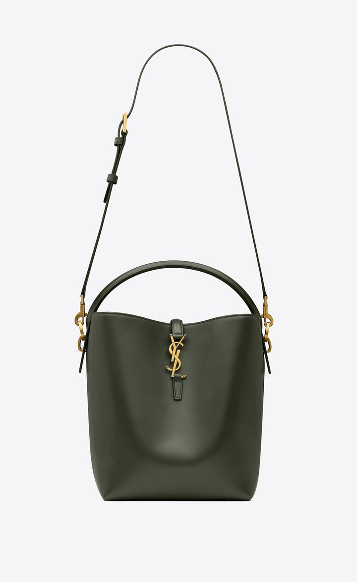 YSL LE 37 SHINY CALFSKIN LEATHER LARGE BUCKET BAG