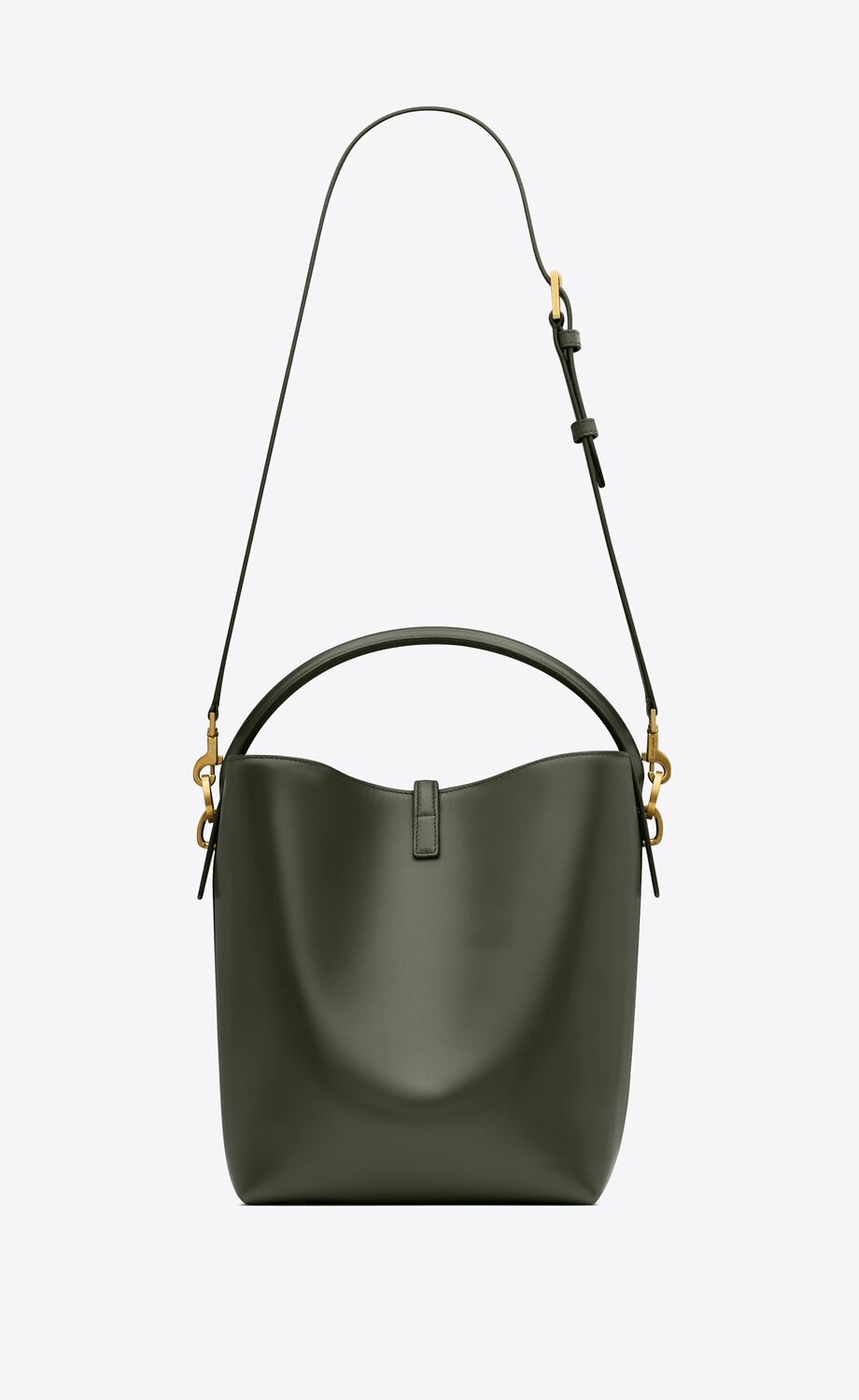 YSL LE 37 SHINY CALFSKIN LEATHER LARGE BUCKET BAG