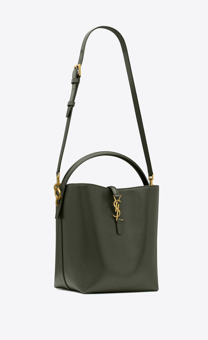 YSL LE 37 SHINY CALFSKIN LEATHER LARGE BUCKET BAG