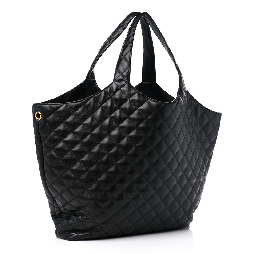 YSL QUILTED LAMBSKIN MAXI ICARE SHOPPING TOTE