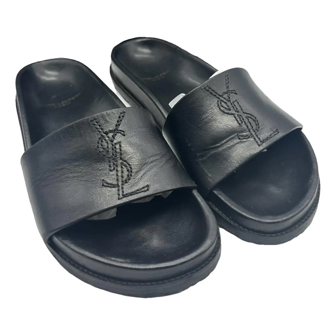 SAINT LAURENT YSL LOGO POOL SLIDES