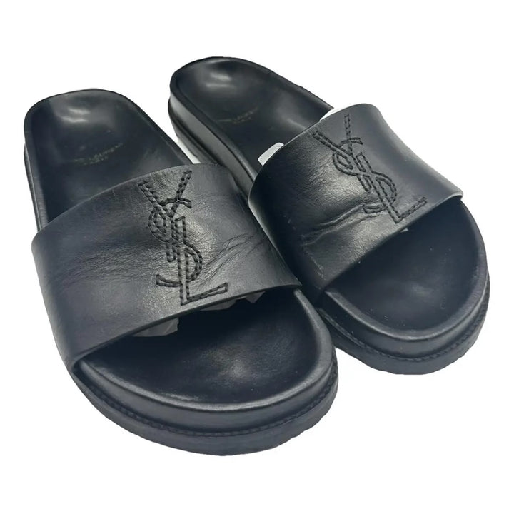 SAINT LAURENT YSL LOGO POOL SLIDES