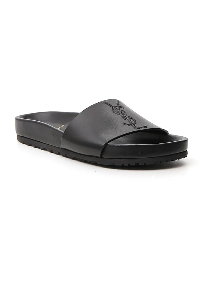 SAINT LAURENT YSL LOGO POOL SLIDES