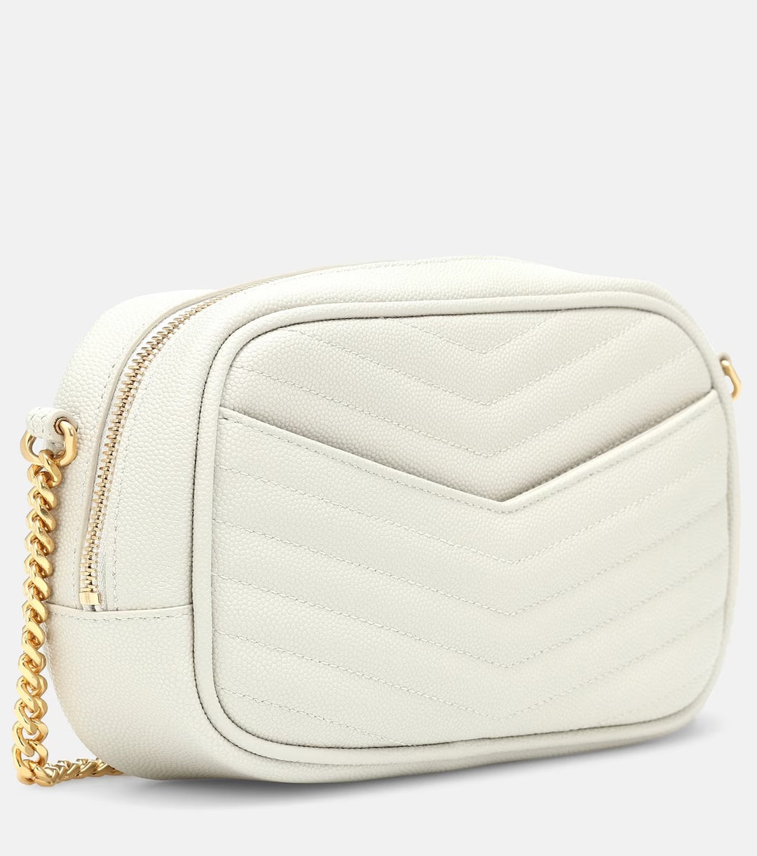 YSL LOU MINI MATELASSE LEATHER SHOULDER BAG BLANC VINTAGE