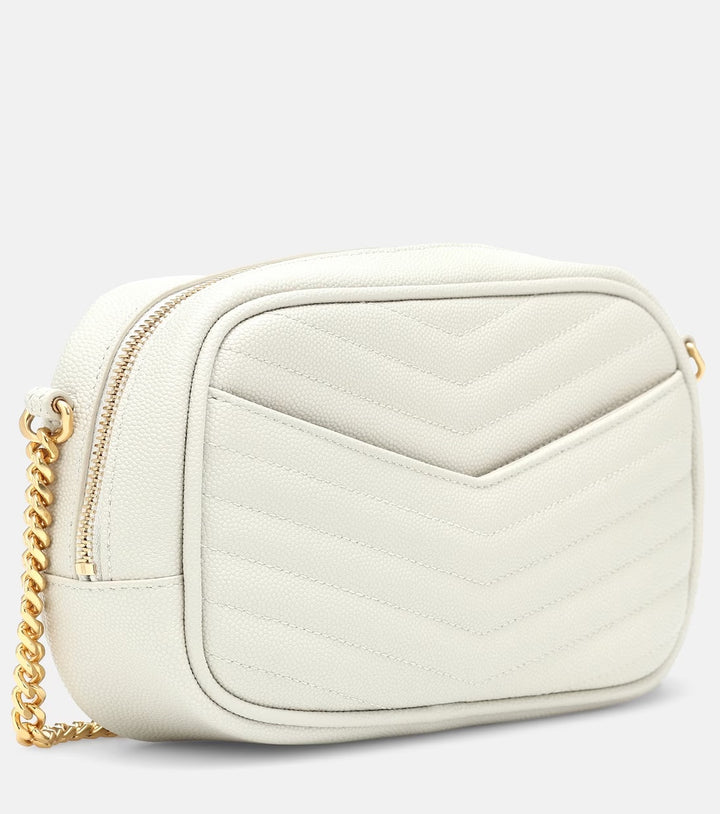 YSL LOU MINI MATELASSE LEATHER SHOULDER BAG BLANC VINTAGE