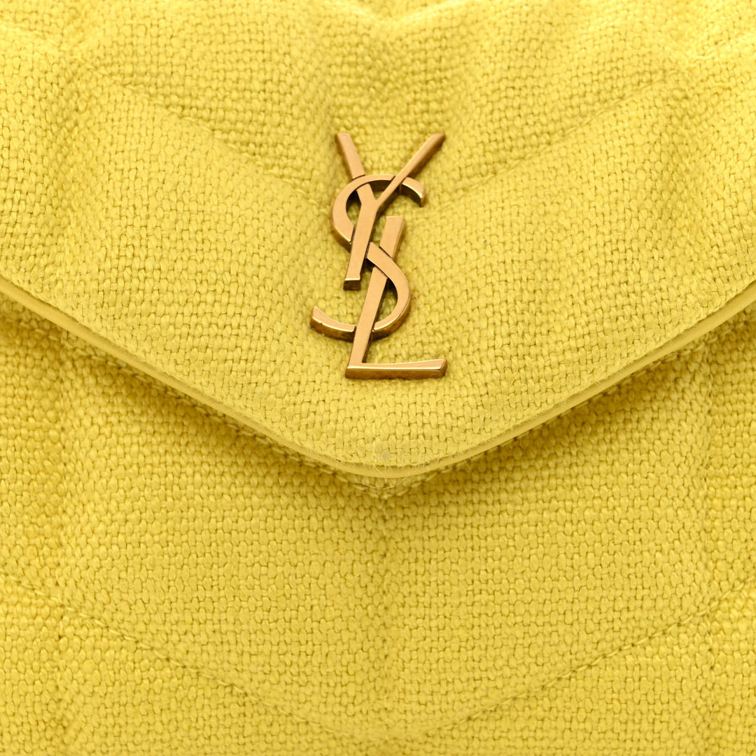 YSL QUILTED CANVAS LOULOU PUFFER TOY SHOULDER BAG