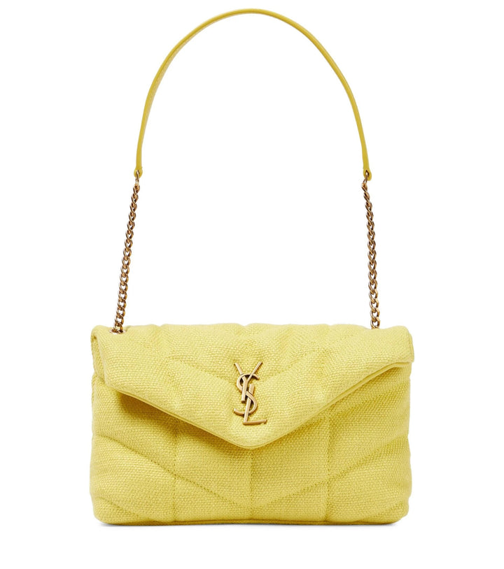 YSL QUILTED CANVAS LOULOU PUFFER TOY SHOULDER BAG