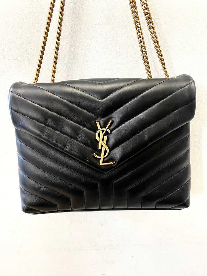 YSL MEDIUM LOULOU Y QUILTED CALFSKIN SHOULDER BAG