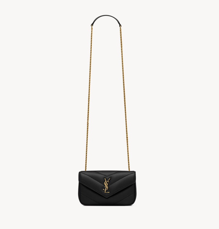 YSL LAMBSKIN QUILTED MONOGRAM MINI LOULOU BAG