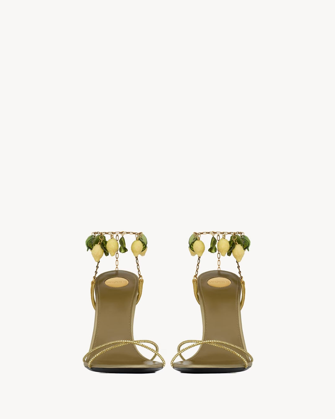 YSL MON CHÉRI EMBELLISHED HEELED SANDALS