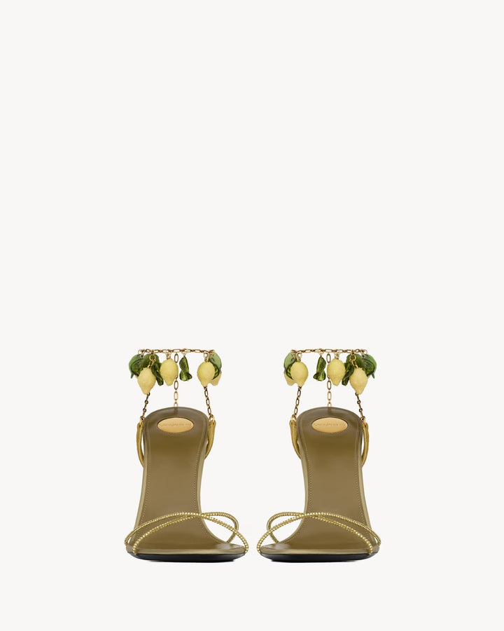 YSL MON CHÉRI EMBELLISHED HEELED SANDALS