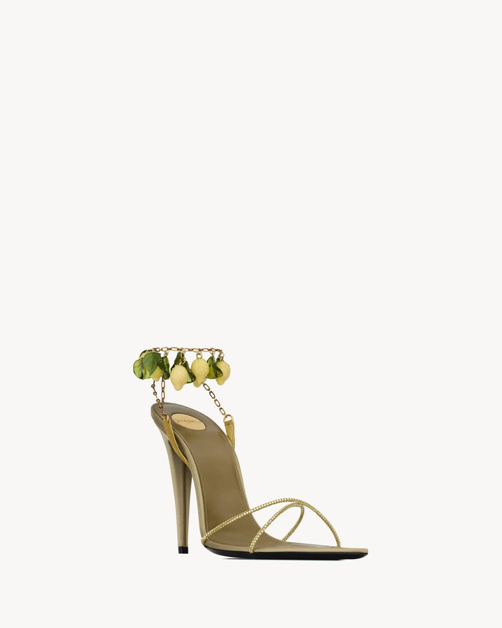 YSL MON CHÉRI EMBELLISHED HEELED SANDALS