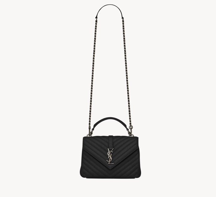 YSL COLLEGE MEDIUM QUILTED LEATHER SHOULDER BAG