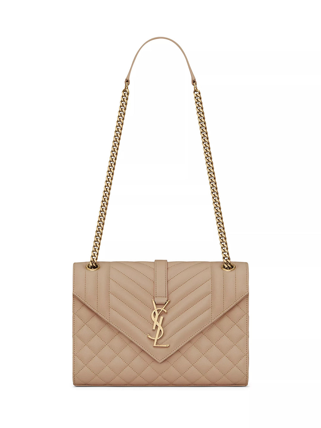 YSL MEDIUM ENVELOPE MONOGRAM MATELASSE LEATHER BAG