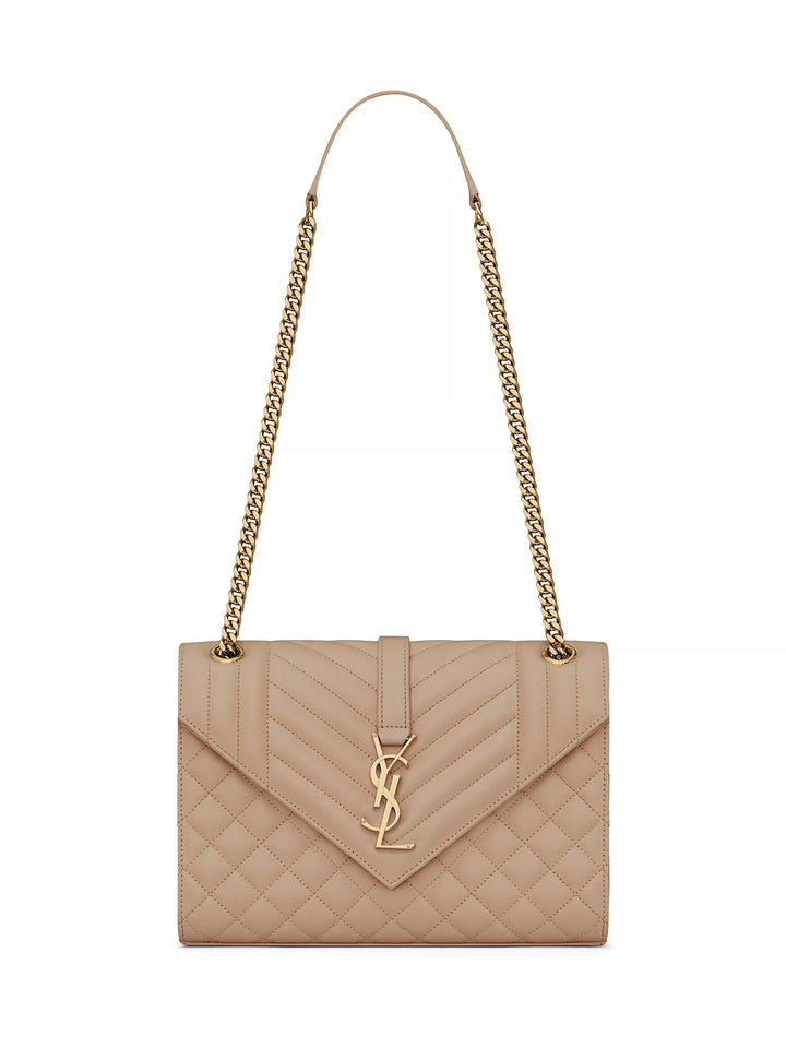 YSL MEDIUM ENVELOPE MONOGRAM MATELASSE LEATHER BAG