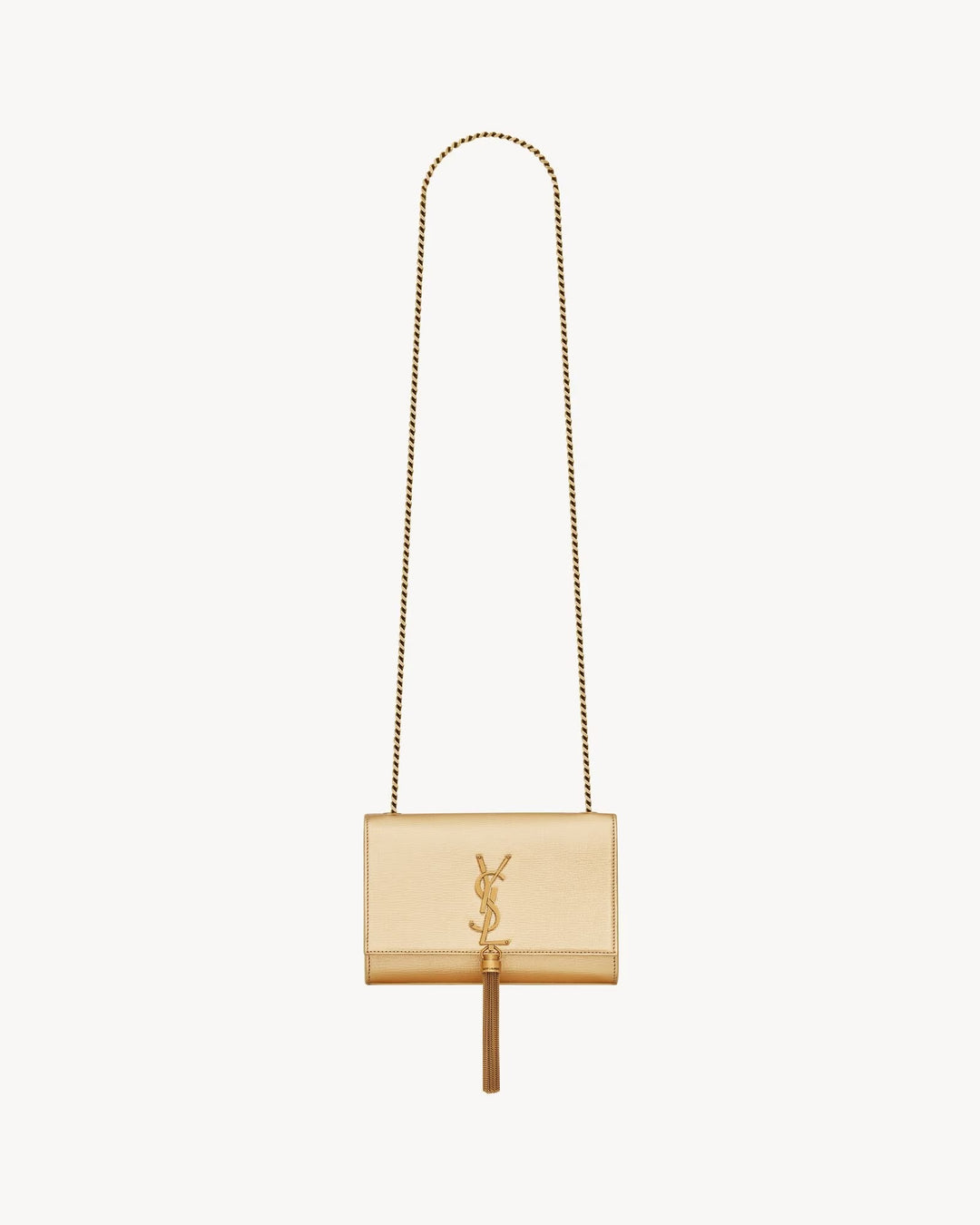 YSL KATE TASSEL METALLIC CALFSKIN LEATHER CROSSBODY BAG