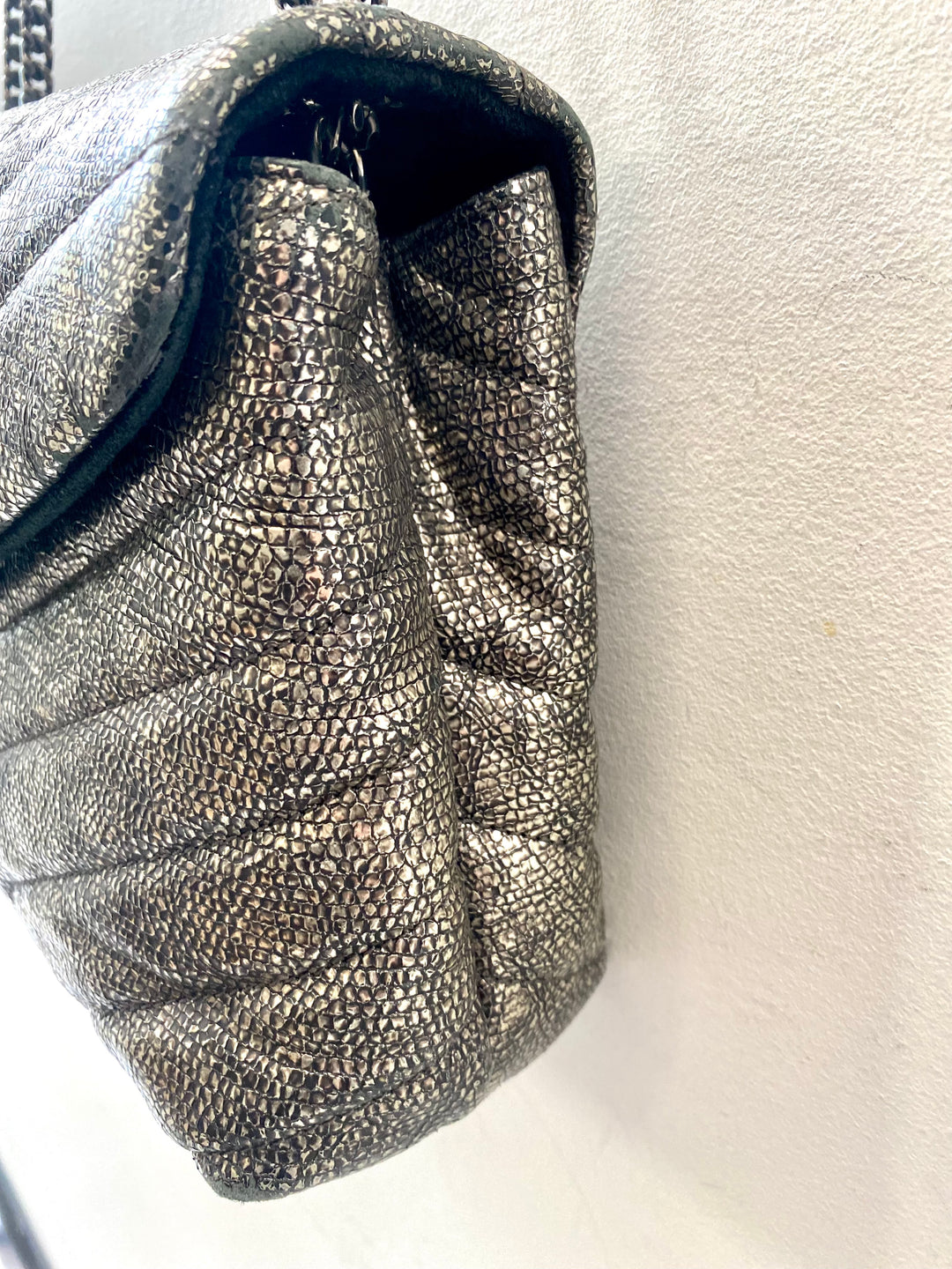 YVES SAINT LAURENT METALLIC CAVIAR SMALL LOULOU BAG