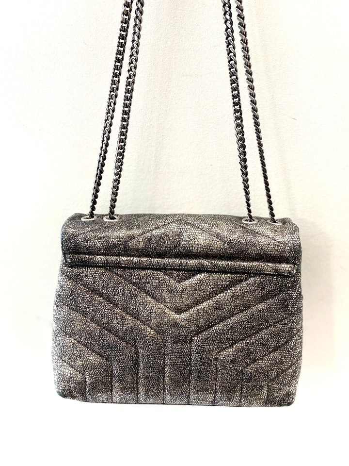 YVES SAINT LAURENT METALLIC CAVIAR SMALL LOULOU BAG