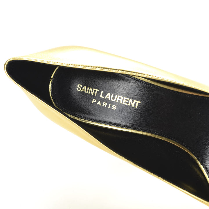 YSL METALLIC GOLD CALFSKIN LEATHER OPYUM PUMPS