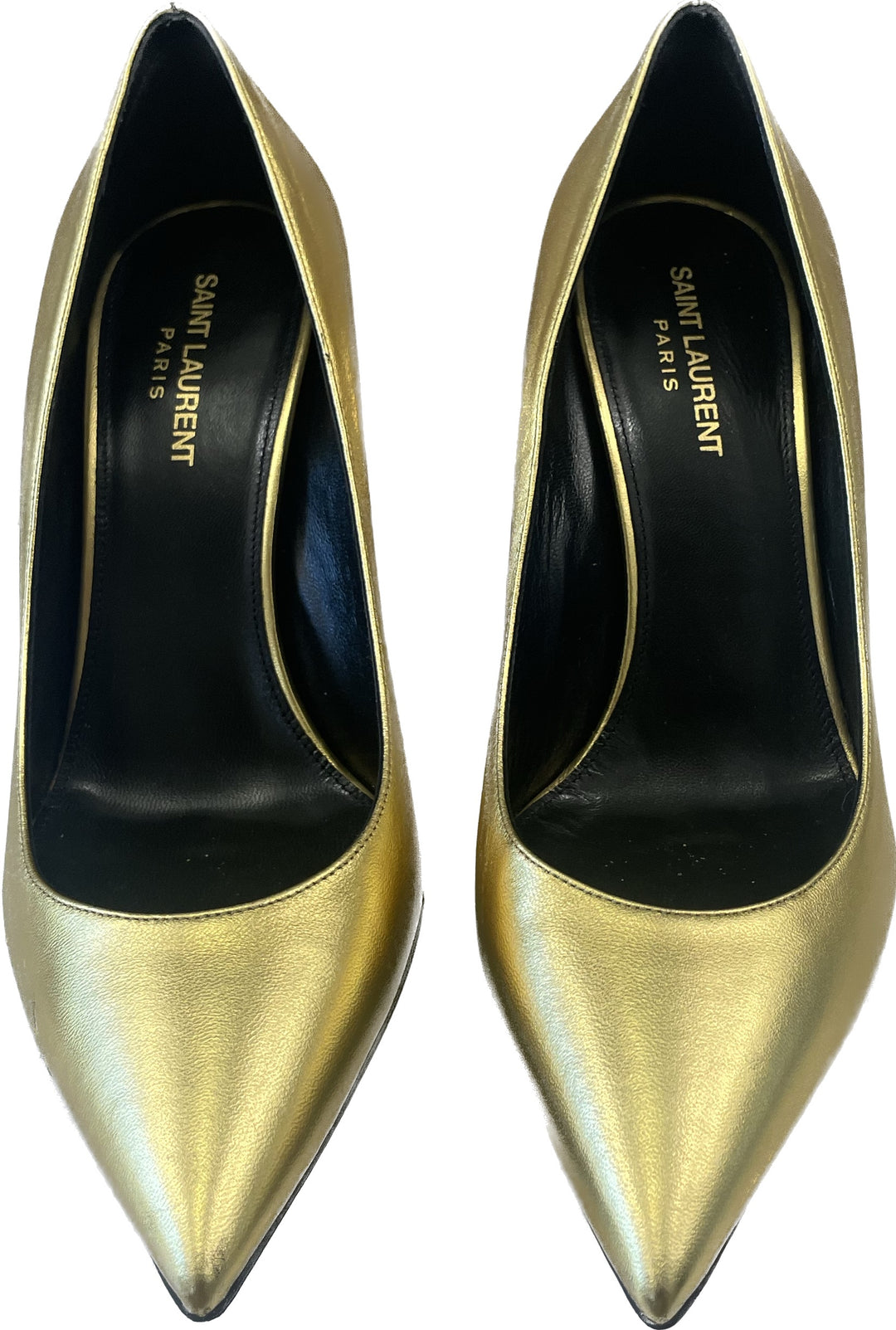 YSL METALLIC GOLD CALFSKIN LEATHER OPYUM PUMPS