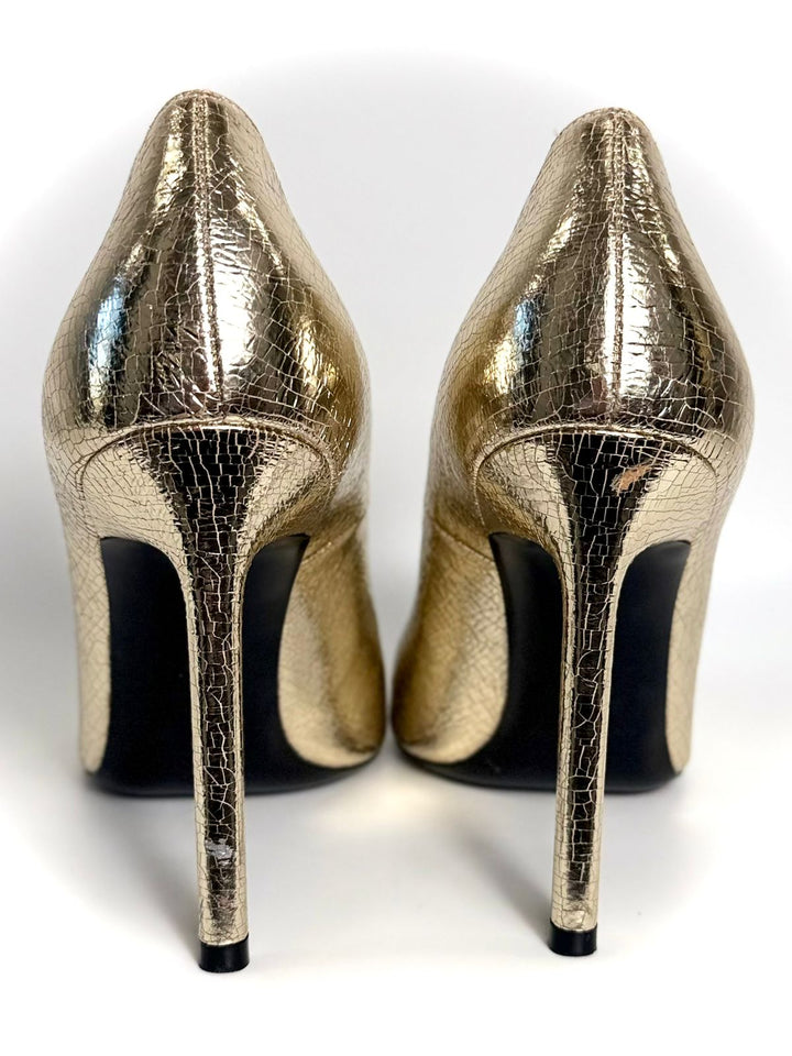 YSL METALLIC SUPERCRACK CALFSKIN LEATHER ANJA PUMPS