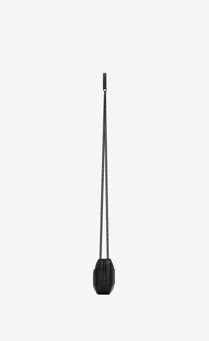 YSL PEBBLED LEATHER MINI LOU CAMERA BAG NOIR