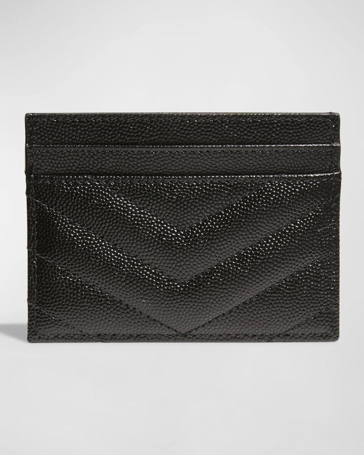 YSL MONOGRAM GRAINED LEATHER CARD CASE