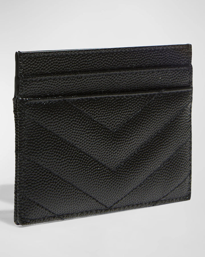 YSL MONOGRAM GRAINED LEATHER CARD CASE