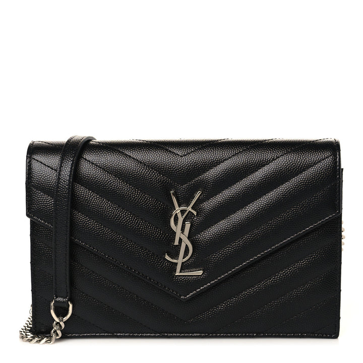 YSL MONOGRAM GRAIN DE POUDRE WALLET ON CHAIN
