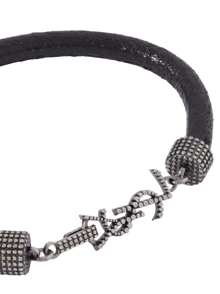 YSL OPYUM EMBELLISHED LEATHER BRACELET