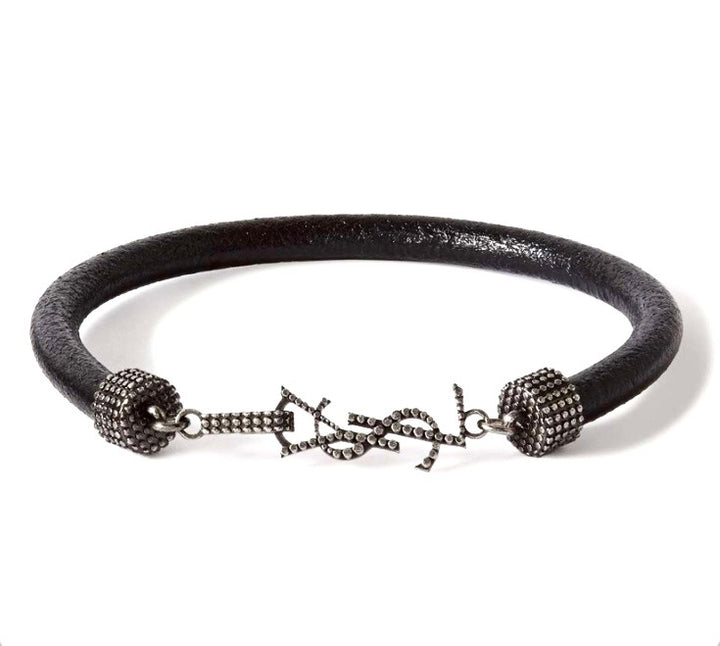 YSL OPYUM EMBELLISHED LEATHER BRACELET