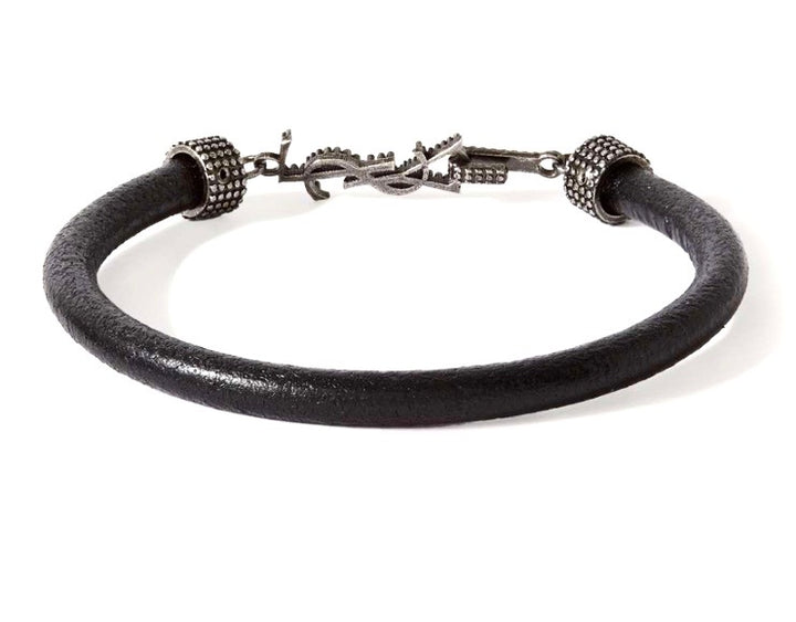 YSL OPYUM EMBELLISHED LEATHER BRACELET