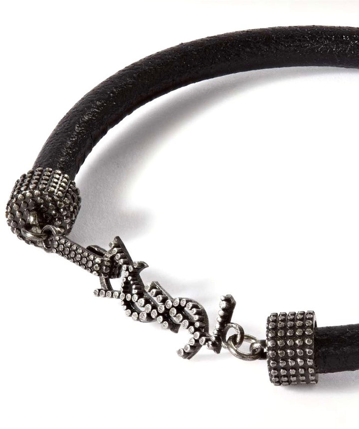 YSL OPYUM EMBELLISHED LEATHER BRACELET