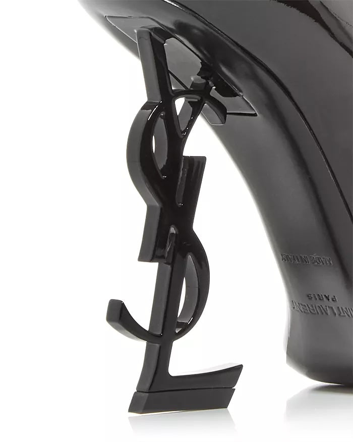 YSL PATENT CALF LEATHER OPYUM PEEP TOE PUMPS