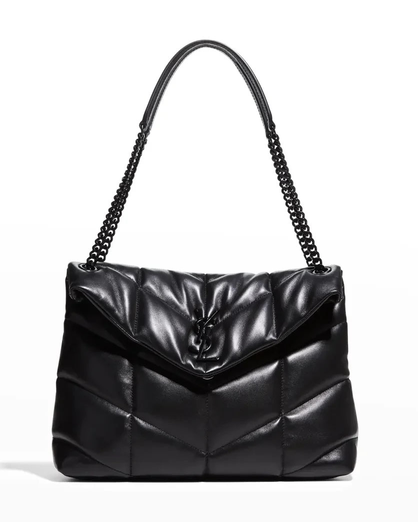 YSL LOULOU QUILTED PUFFER LEATHER MEDIUM SHOULDER BAG