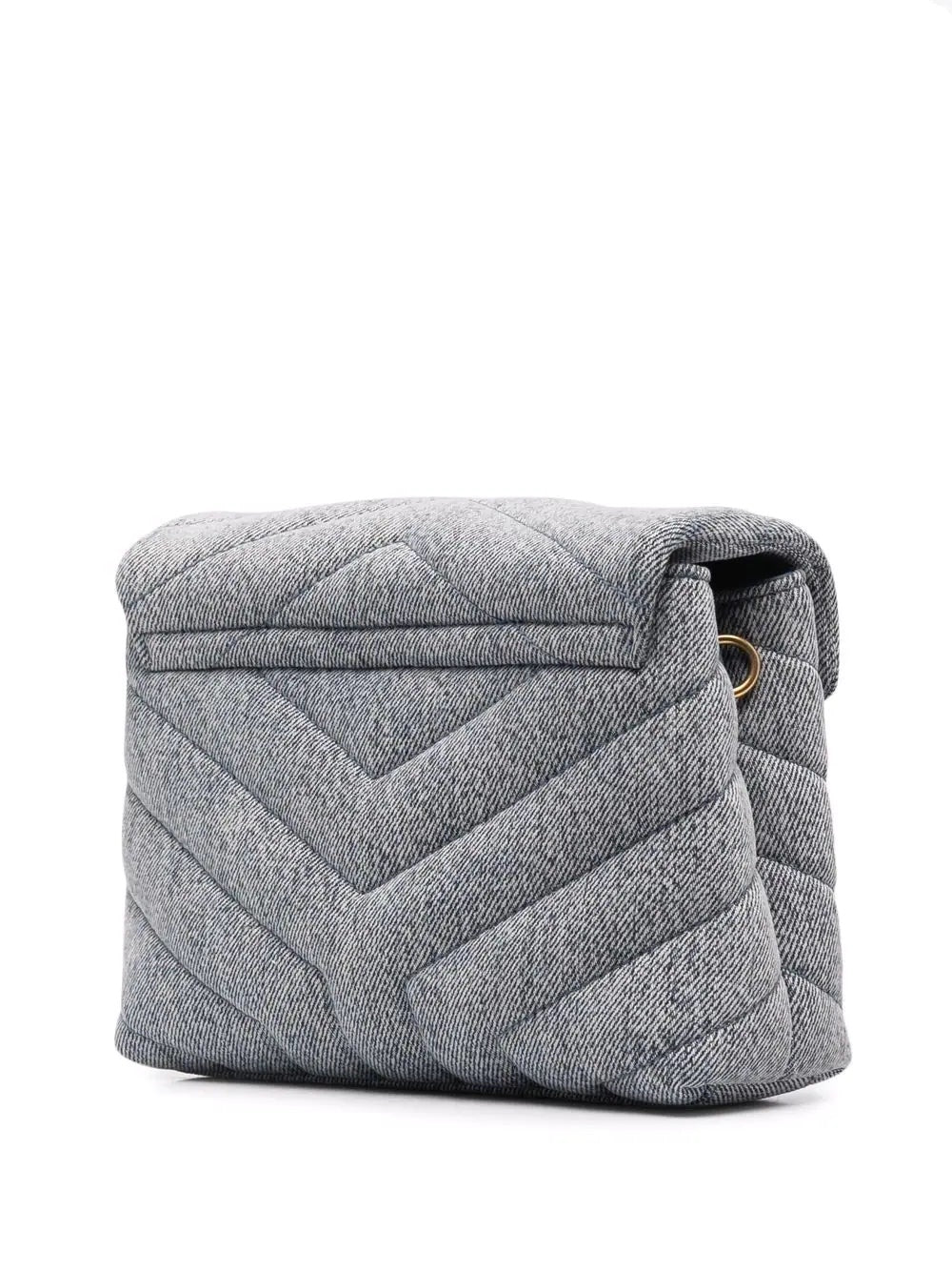 YVES SAINT LAURENT LOULOU TOY DENIM CROSSBODY BAG
