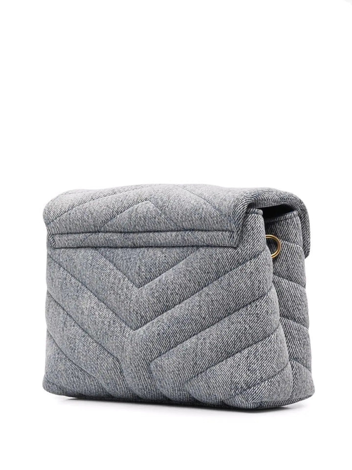YVES SAINT LAURENT LOULOU TOY DENIM CROSSBODY BAG
