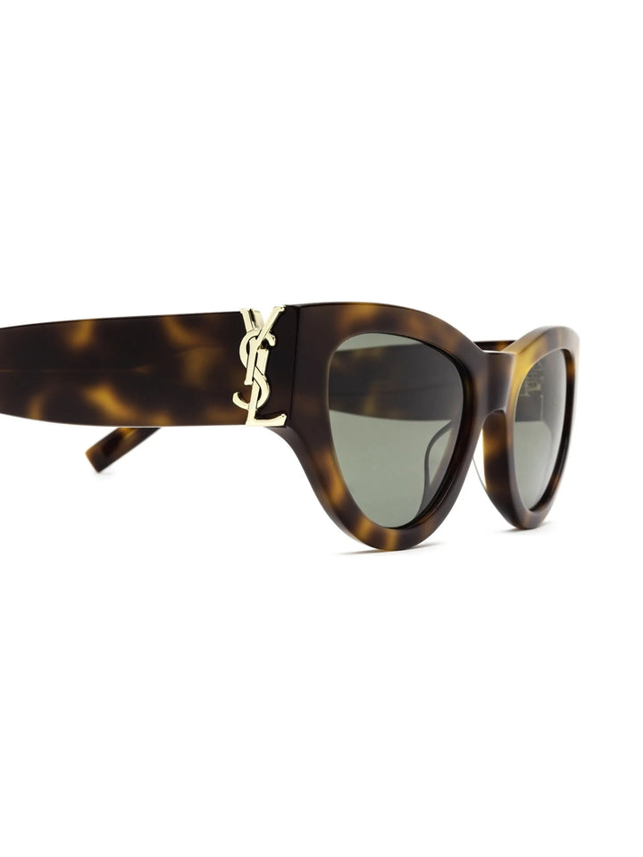 YSL TORTOISESHELL CAT-EYE SL M94 LOGO SUNGLASSES IN HAVANA
