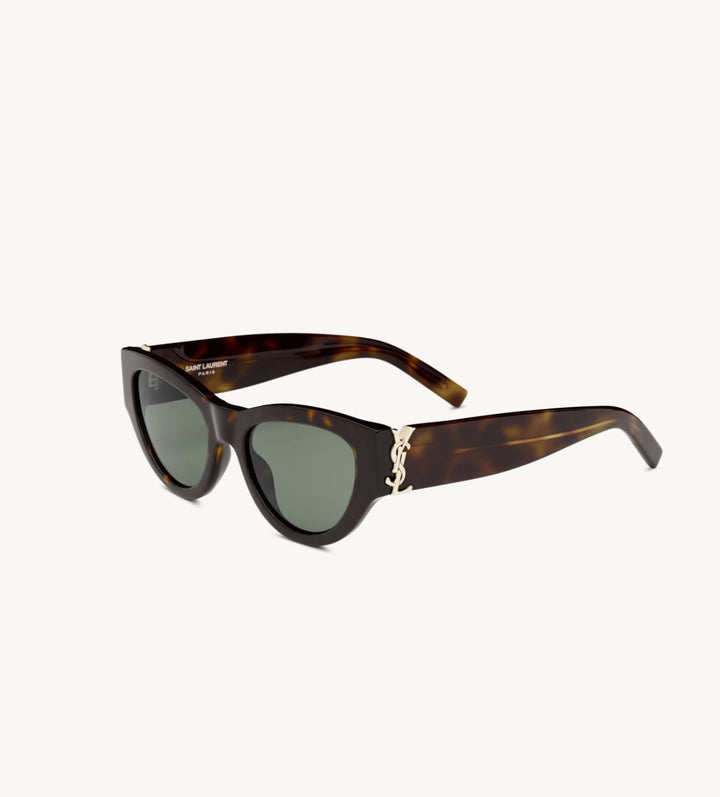 YSL TORTOISESHELL CAT-EYE SL M94 LOGO SUNGLASSES IN HAVANA