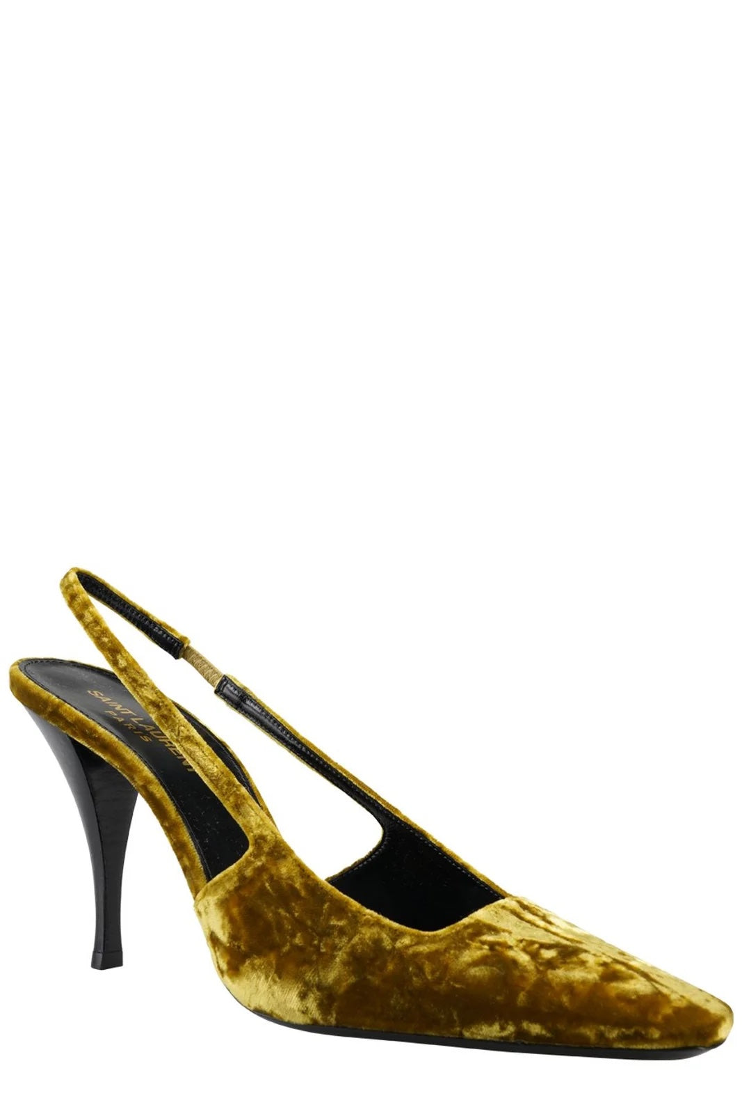 YVES SAINT LAURENT BLADE 90 VELVET SLINGBACK PUMPS