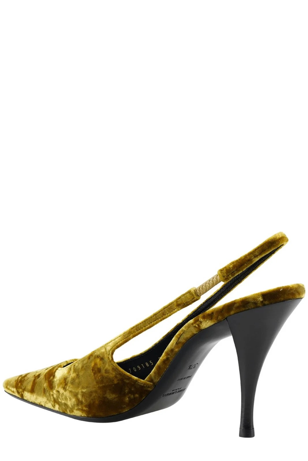 YVES SAINT LAURENT BLADE 90 VELVET SLINGBACK PUMPS