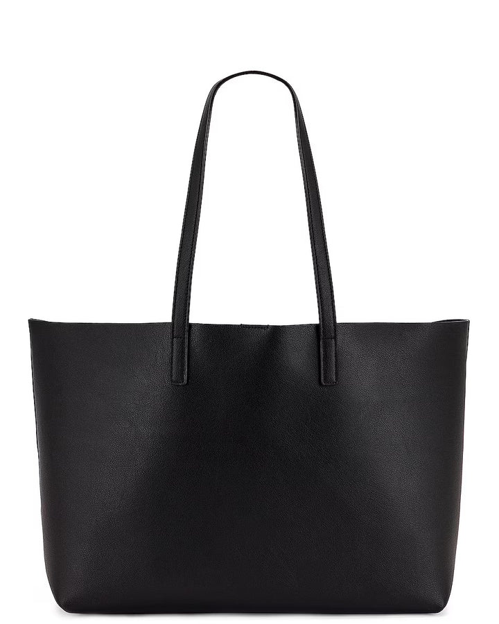 YVES SAINT LAURENT EAST WEST LEATHER SHOPPING TOTE BAG