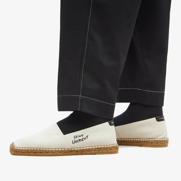 YVES SAINT LAURENT CANVAS LOGO ESPADRILLES