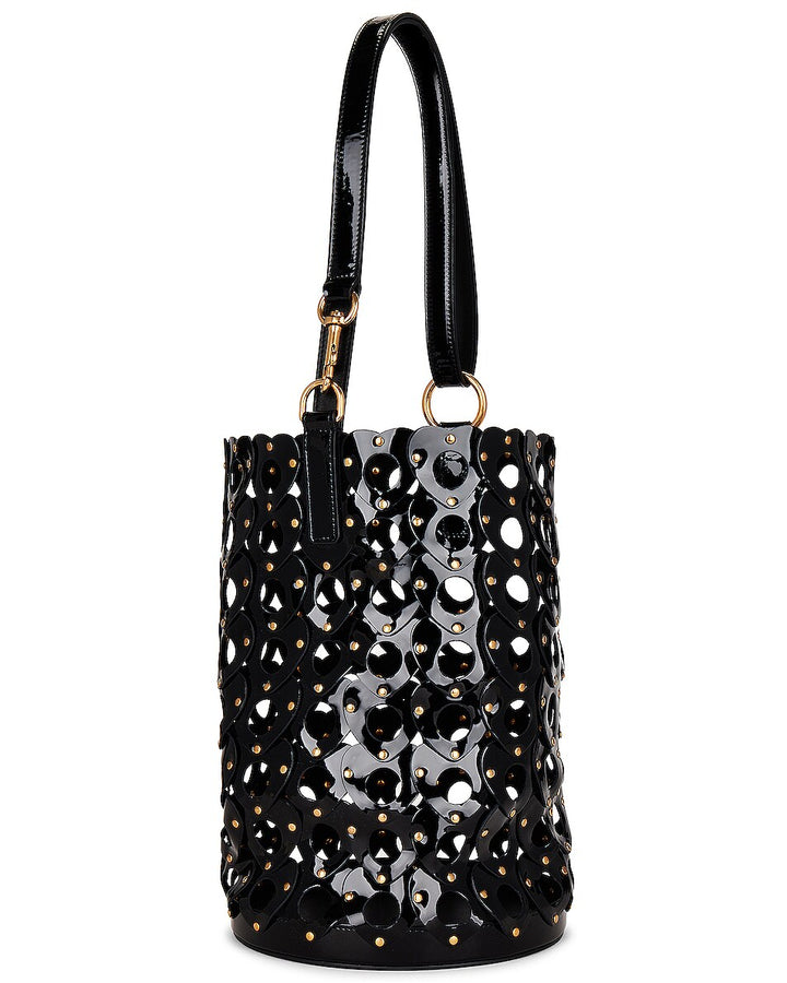 YSL SEAU GLOSSY PATENT LEATHER BUCKET BAG